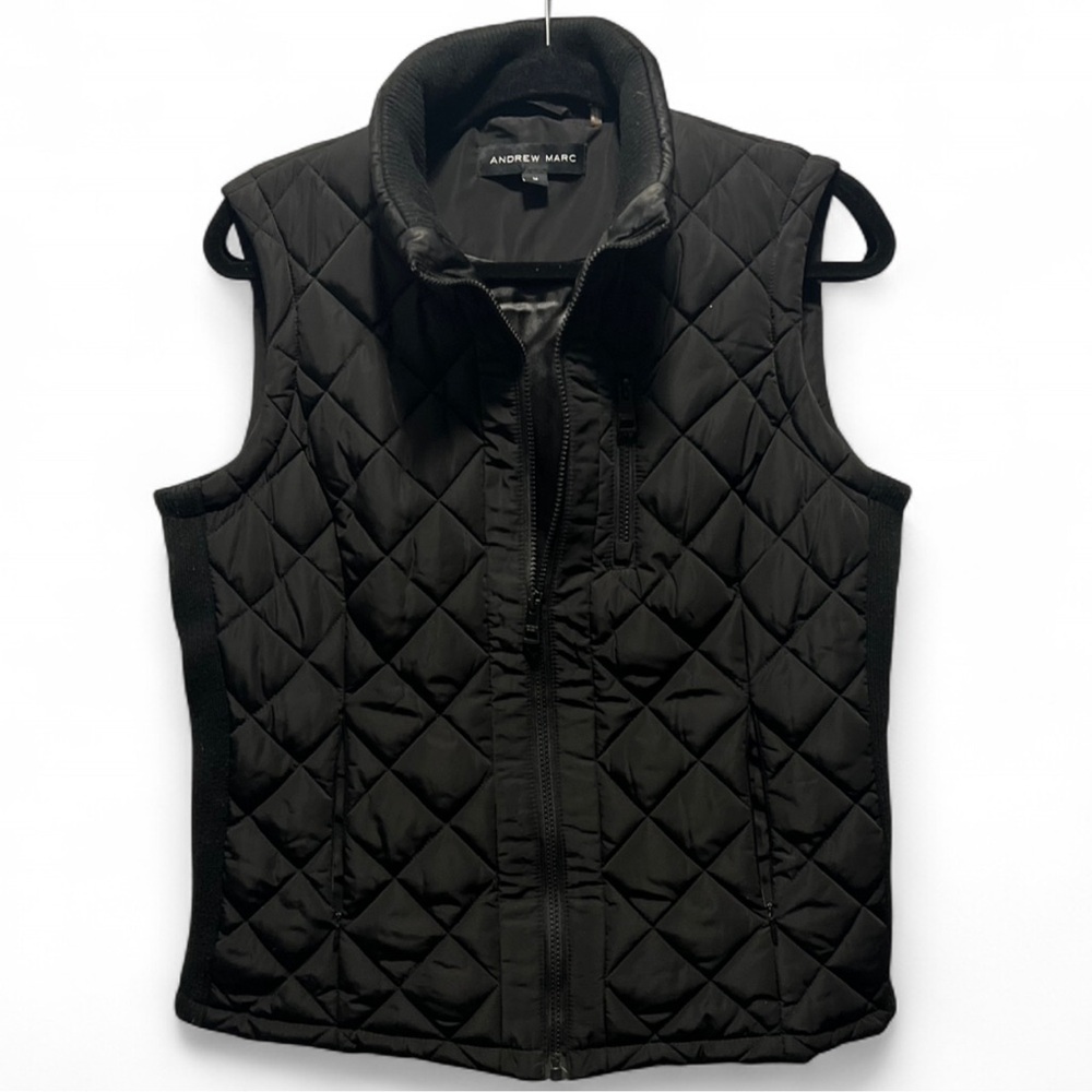 Andrew Marc Quilted Full Zip Vest Size M